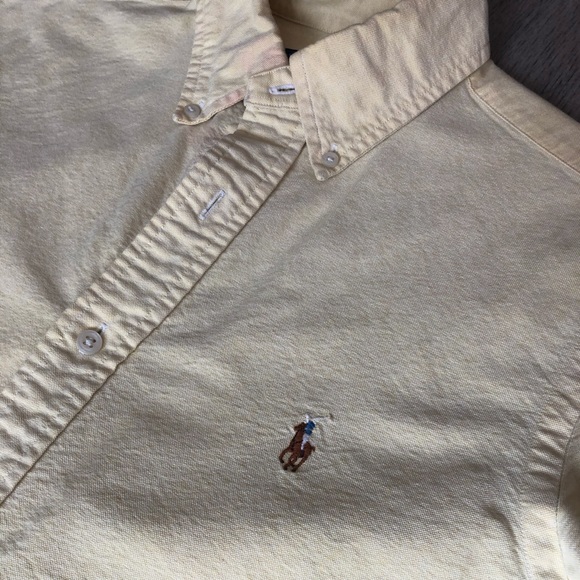 Ralph Lauren Yellow Oxford Button Down Dress Shirt - Picture 5 of 7